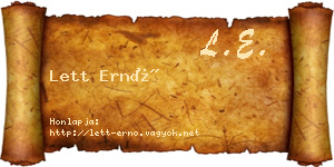 Lett Ernő névjegykártya